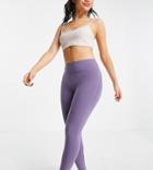 Asos 4505 Petite Icon Legging In Cotton Touch-purple