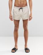 Asos Super Short Length Swim Shorts In Stone - Beige