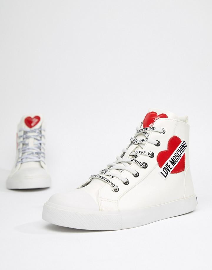 Love Moschino Heart Hi-tops - White