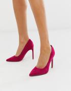 Asos Design Porto Pointed High Heeled Pumps In Magenta Pink - Pink