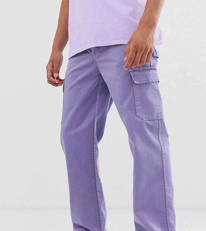 Reclaimed Vintage Overdye Violet Cargo Pants-purple