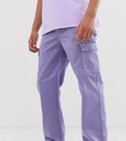 Reclaimed Vintage Overdye Violet Cargo Pants-purple