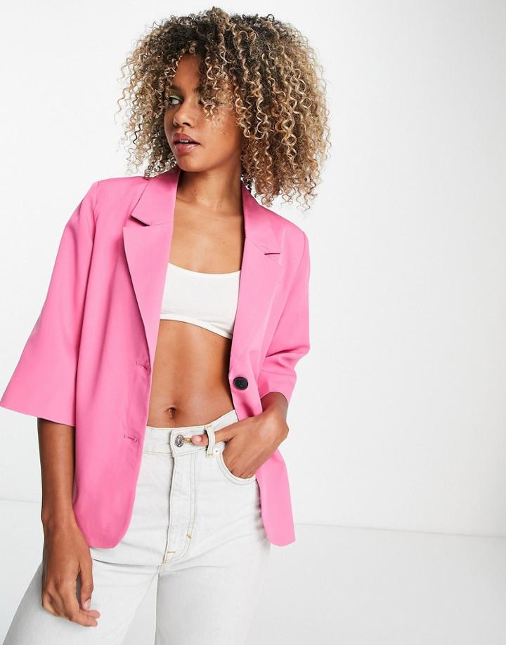 Noisy May Casual Tailored Blazer In Pink - Part Of A Set