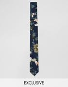 Reclaimed Vintage Floral Tie In Navy - Navy