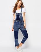 Pull & Bear Patchwork Overalls - Blue