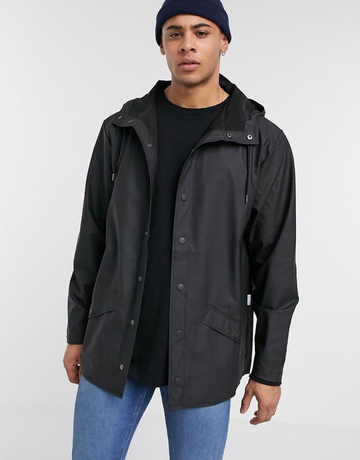 Rains Lightweight Hooded Jacket In Black