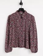 Jdy Piper Long Sleeve Floral Print Shirt In Rose-multi