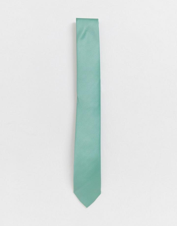 River Island Wedding Tie In Mint-blue