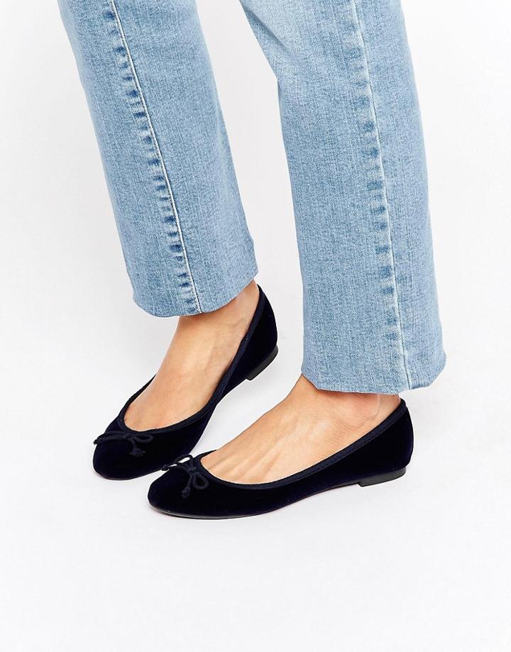 New Look Velvet Ballet Pump - Blue