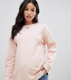 Asos Design Maternity Ultimate Sweatshirt In Pink