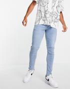 New Look Skinny Jeans In Light Washed Blue-blues