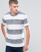 Jack & Jones T-shirt With Marl Block Stripe - Gray