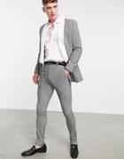 Asos Design Skinny Puppytooth Check Tuxedo Suit Pants-multi