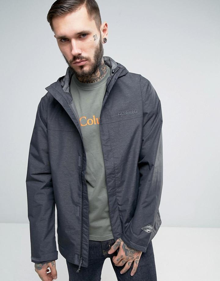 Columbia Watertight Hooded Jacket In Black Marl - Black