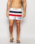 Tommy Hilfiger Stripe Tailored Swim Shorts - White