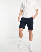 Hollister Flat Front Chino Shorts In Navy