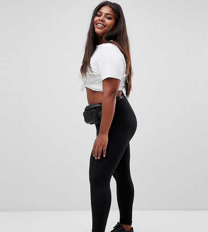Asos Design Curve Premium Supersoft Leggings In Cotton Modal-black