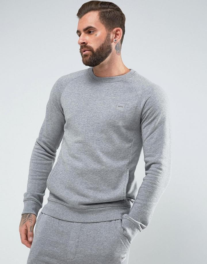 Boss Orange By Hugo Boss Wheel Uk Crew Neck Logo Sweat Gray - Gray