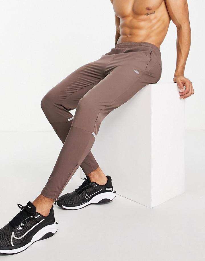 Asos 4505 Hybrid Training Joggers With Woven Panels-brown