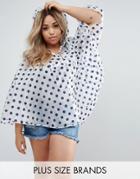 Nvme Plus Festival Poncho In Polka Dot Print - Clear