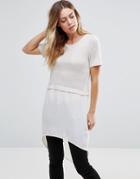 Vero Moda Tunic Top With Dip Hem - Cream