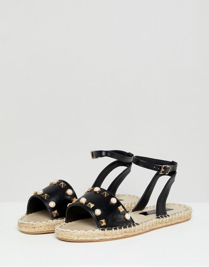 Miss Selfridge Pu Espadrille - Black