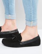 Asos Driving Shoes In Black Suede With Black Leather Tassel - Black