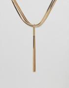 Nylon Drape Through Necklace - Gold