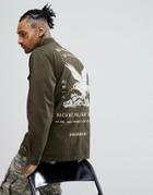 Maharishi Tour Shirt With Eagle Embroidery In Olive - Green