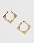Mango Square Hoop Earrings In Gold - Gold