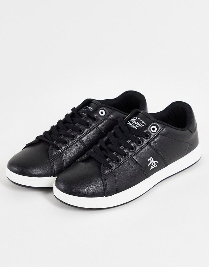 Original Penguin Steadman Lace Up Sneakers In Black