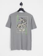 Bolongaro Trevor T-shirt With Floral Back Print In Gray