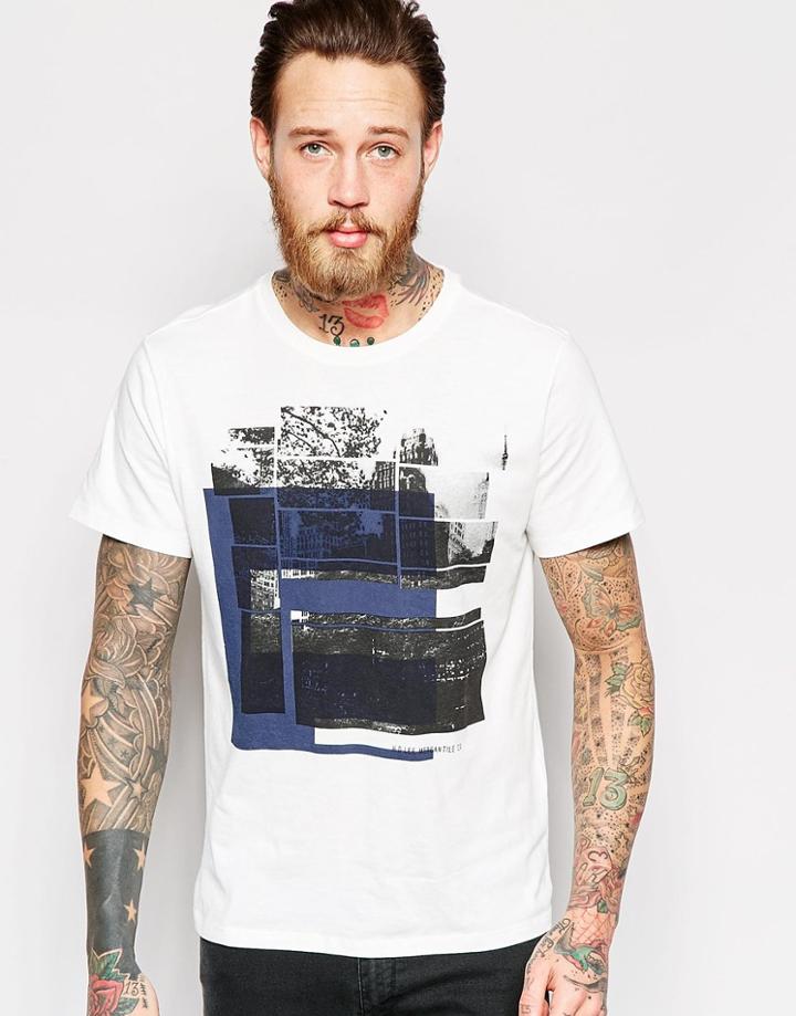 Lee T-shirt Crew Neck With Photo Print In White - Cloud Dancer