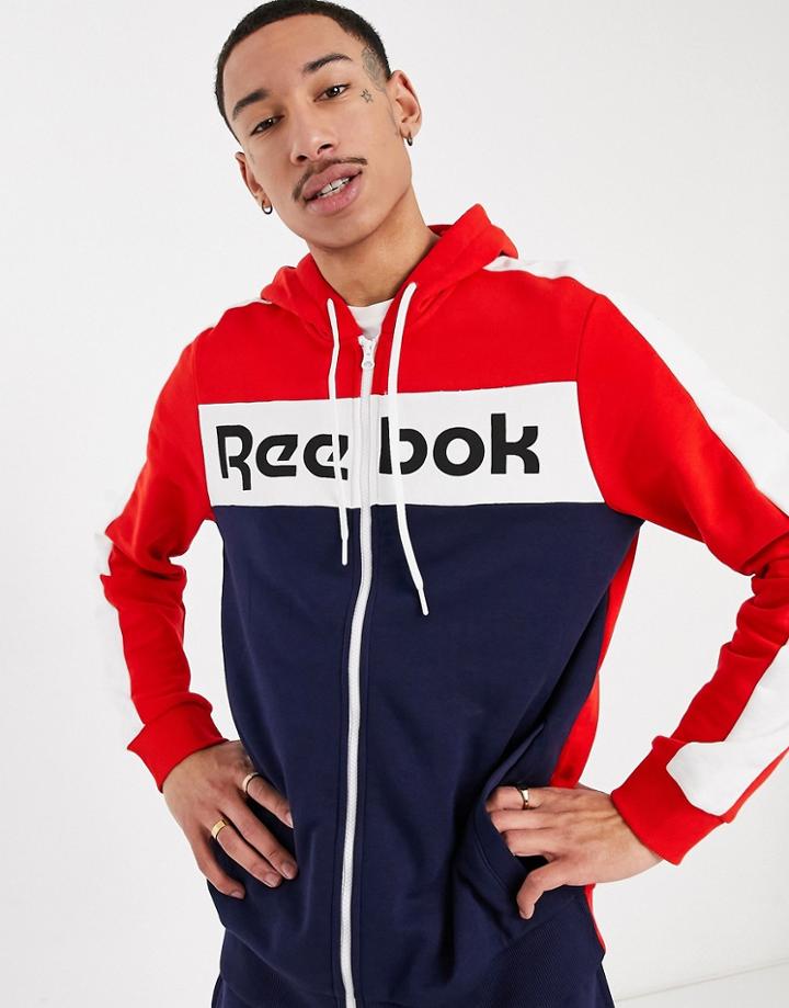 Reebok Te Ll Fz Hoodie In Red