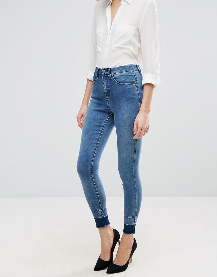Asos 'sculpt Me' Premium Jeans With Tonal Hem - Blue