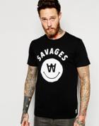 Wood Wood T-shirt With Savages Print - Blac