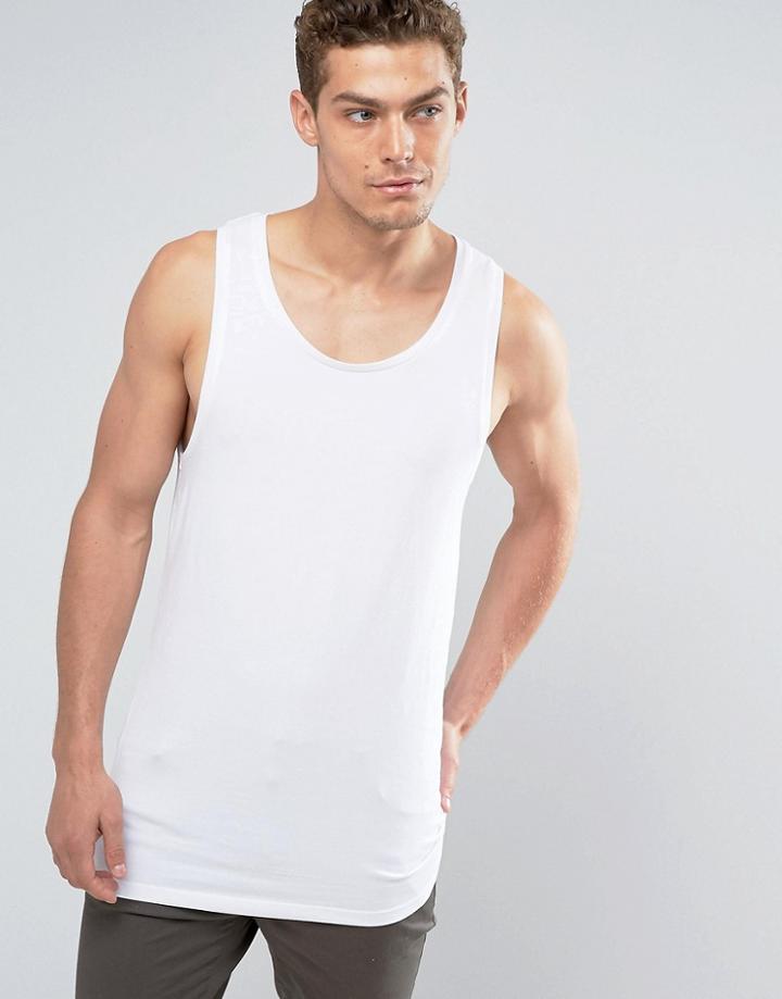 Asos Longline Muscle Tank - White