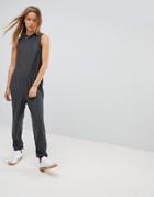Vero Moda Stripe Jumpsuit - Gray