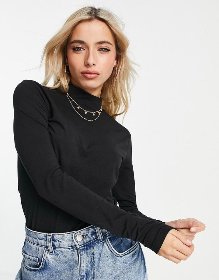 Jdy Fitted Top With Turtle Neck In Black