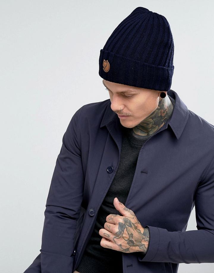 Fjallraven Byron Beanie In Navy - Navy