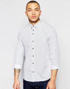 Dickens And Browne Poplin Paisley Print Shirt - White