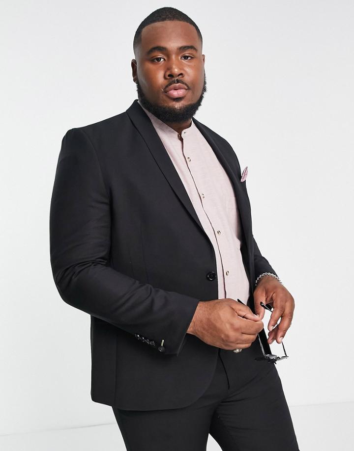 Twisted Tailor Plus Ellroy Skinny Fit Suit Jacket In Black