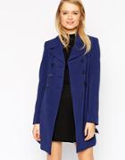 Asos Coat With Double Breast And Tulip Skirt - Navy