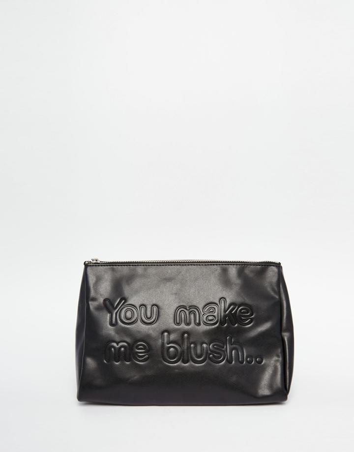 Monki You Make Me Blush Makeup Bag - Black