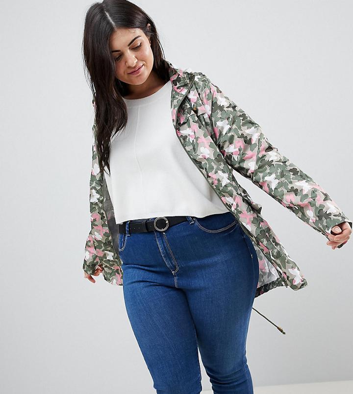 Brave Soul Plus Flutter Rain Trench - Green