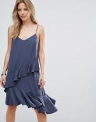 Vero Moda Double Layer Ruffle Cami Dress - Blue