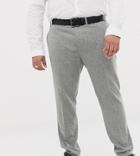 Asos Design Plus Wedding Skinny Suit Pants In Gray Cross Hatch - Beige