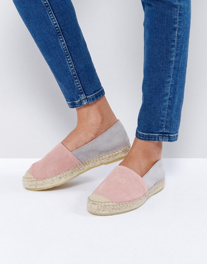 Park Lane Color Block Suede Espadrille - Pink