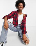 Stradivarius Check Shirt In Red Check