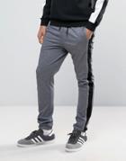 Asos Slim Washed Cargo Joggers In Gray Marl - Blue